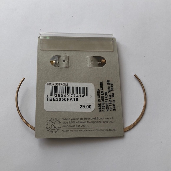 Treasure & Bond Hammered Hoop Earrings Gold - Picture 5 of 5